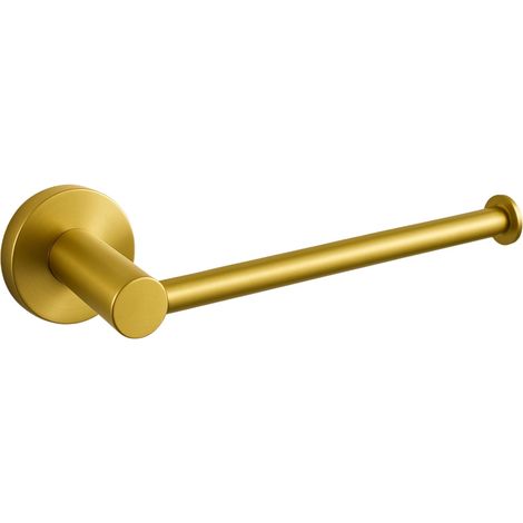 BALNEO - porte-papier toilette en acier inox doré - dérouleur QUBE inoxydable - support papier WC en métal (1/3)