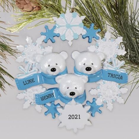 Ornement Noel - Ours Polaire Pendentif Decoration Arbre Sapin - PVC 8 x 9 cm - 1 Piece (1/3)