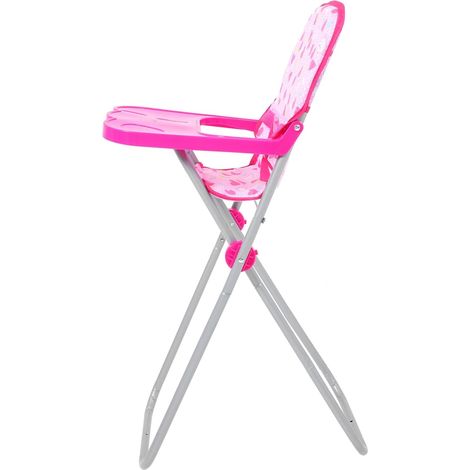 Chaise Haute Poupée et Compacte Simulateur Repas pour Filles Accessoire Mobilier Poupée Chaise de Jeu Intérieur et Extérieur sans Coussin (1/5)