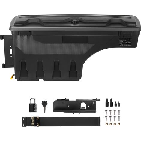 Mophorn Aufbewahrungsboxfür die Ladefläche,verschließbarer Deckel,wasserdichter ABS-Radkasten-Werkzeugkasten 6,6 Gal/20 Lmit Passwort-Vorhängeschloss,kompatibelmit Tundra 2007-2021,Fahrerseite,schwarz