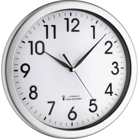 Horloge murale TFA Dostmann 60.3519.02 radiopiloté(e) 30.8 cm x 4.3 cm argent Y860891 (1/2)