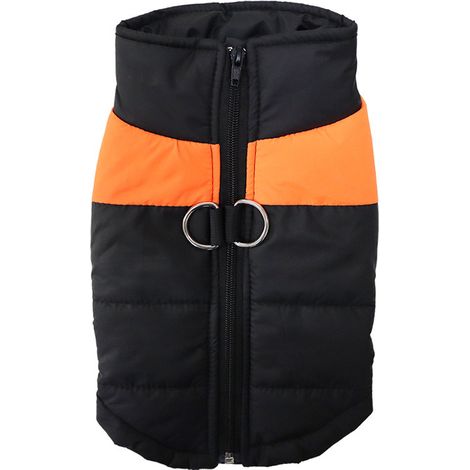 Hundemantel Winterjacke M Orange - Wasserdichte Warme Winterweste mit Gefüttertem Brustschutz für Kleine bis Große Hunde