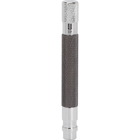 Manche de rasoir anti-dérapant, petit manche en métal réutilisable, portable et pratique pour la maison et les voyages - Noir (1/5)