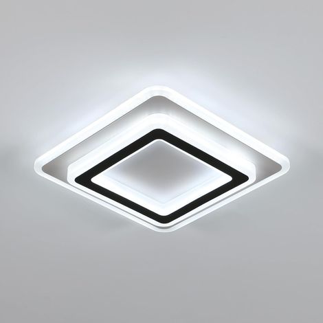 COMELY Plafonnier LED, 38W 4725LM Carré Lampe de Plafond, Luminaire Plafonnier LED en Acrylique Noir pour Salon, Cuisine, Chambr à Coucher, Couloir, Blanche Froide 6500K, 29CM (1/5)