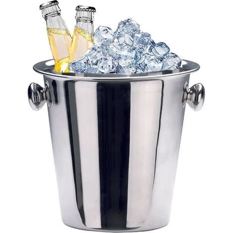 Secchio ghiaccio in acciaio inox secchiello per porta bottiglia vino champagne birra refrigeratore da bar pub ristorante (1/4)