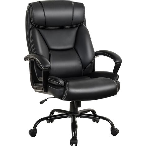Sedia da ufficio ergonomica girevole 74 x 69 x 117-127 cm seduta comoda e resiliente moderna finitura in PU nero 200019429
