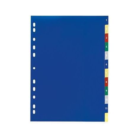 Zahlenregister DIN A4 1-12 Polypropylen mehrfarbig