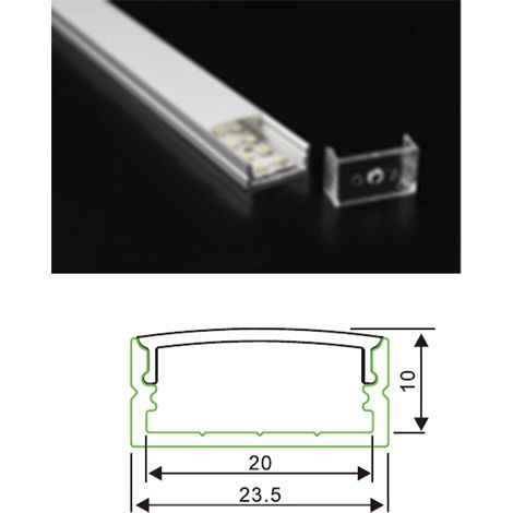 PROFIL ALU LARGE DE SURFACE BARRE DE 2M X5 ASLED PRSXL5X2M