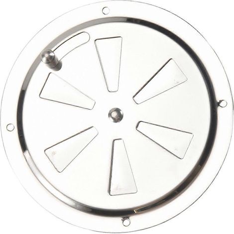 Bouche d'aération ronde à persiennes avec poignée latérale, grille de ventilation marine pour bateau, camping-car, caravane, couvercle en plastique noir, 90mm, 2 pièces (1/5)