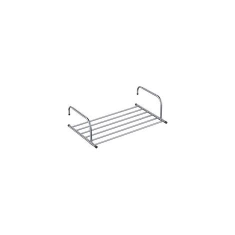 Étendoir à linge télescopique, autoportant, pliable, en acier inoxydable, utilisable dans de multiples situations, argenté (1/5)