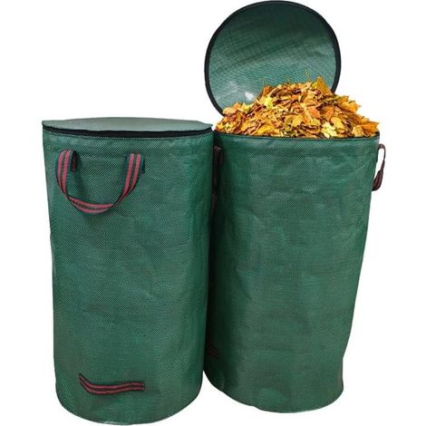 Sacs à déchets de jardin de grande capacité (120 L), imperméables et pliables, idéaux pour l'herbe, les feuilles et les branches. (1/5)