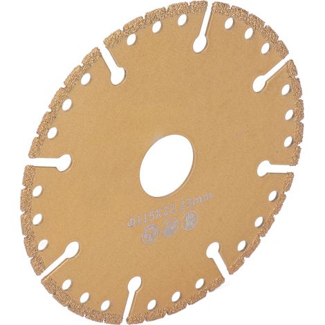 Disque diamant 115mm 22,23mm, lame de scie circulaire segmentée polyvalente pour pierre, maçonnerie, béton, découpe précise, meule abrasive robuste. (1/5)