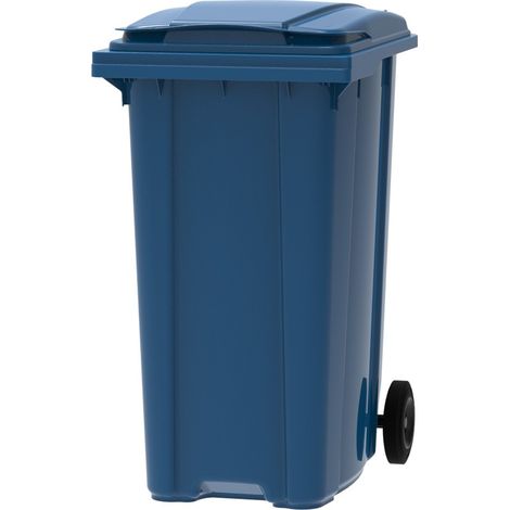 ESE France Conteneur Poubelle à déchets 2 roues - 360L - Robuste et Économique - 100% Recyclé - Bleu - Fabriqué en France (1/5)
