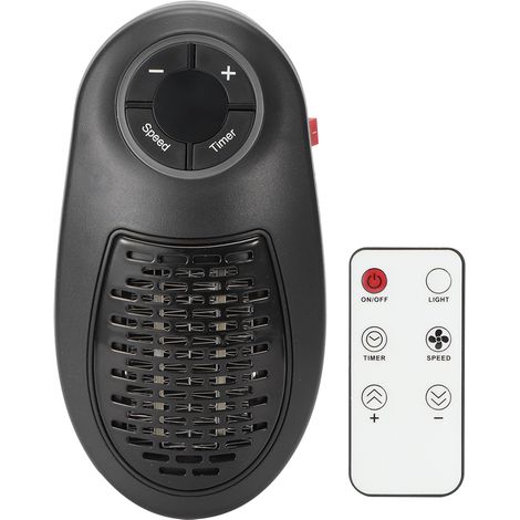 Mini chauffage domestique Télécommande Minuterie réglable 2 vitesses Réchauffeur d'air Silencieux Prise UE 220V (1/5)