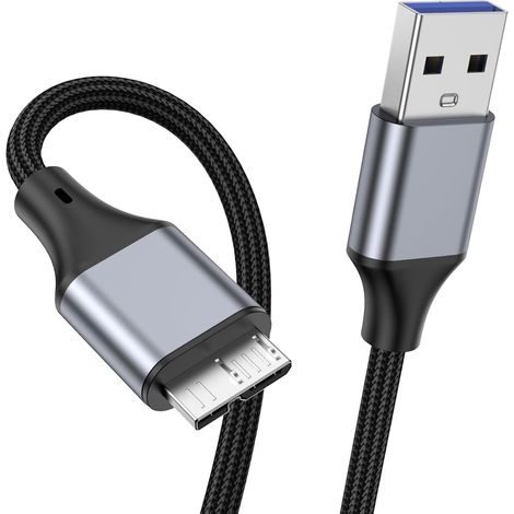 USB 3.0 câble 0.5M, USB A mâle à Micro B câble disque dur compatible avec Galaxy S5, Note 3, Toshiba Canvio, caméra, disque dur. (1/5)