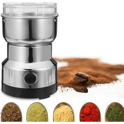 Moulin à café électrique en acier inoxydable pour grains de café, épices et noix, idéal pour la cuisine, la maison, le bureau et les voyages.-AquaForge (1/4)
