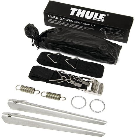 Sangles d'arrimage pour store – Kit de 2 sangles 3m et 2 sangles 1m – Boucles triangulaires et crochets en S – Compatibles avec stores Omnistor – Thule