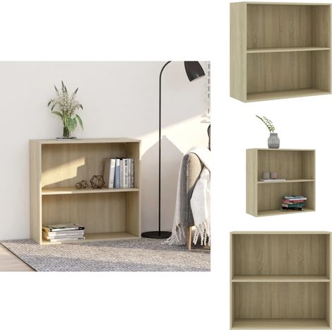 Bibliothèque chêne sonoma 80x30x76,5 cm bois d'ingénierie - Bibliothèque - Bibliothèques - Étagère - Meuble De Rangement (1/5)