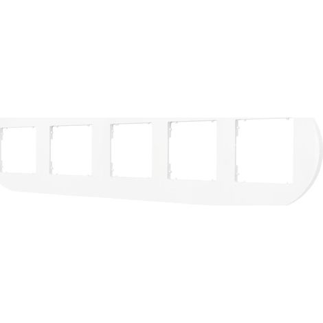 Cadre à cinq volets pour mini-interrupteurs et prises Karlik, rond, blanc mat, 25MRTO-5 (1/4)