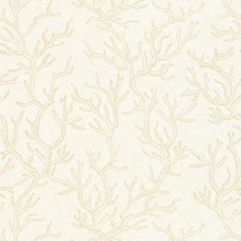 Exklusive Luxus Tapete Profhome 344971 Vliestapete leicht strukturiert mit Natur-Mustern glänzend beige gold creme 7,035 m2