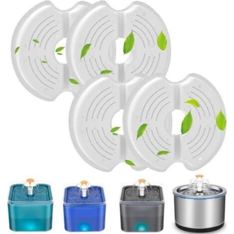 Filtre de rechange pour fontaine à eau pour chat en acier inoxydable de 2,5 L, filtre à charbon actif pour abreuvoirs pour chat de 2 L (lot de 4)