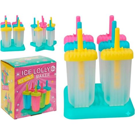 Set de 6 Moldes para Helados de Hielo - Colores Surtidos