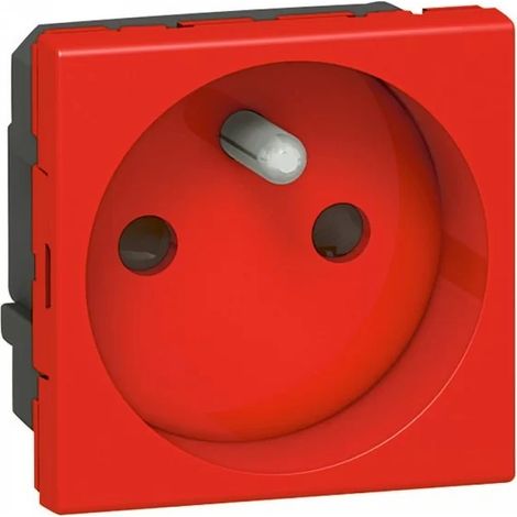 Legrand 077118 2P+T socket with red trim