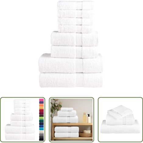 Premium Handtuch - 8 tlg. Premium-Handtuch-Set SOLUND Weiß 600 g/m² (1/5)