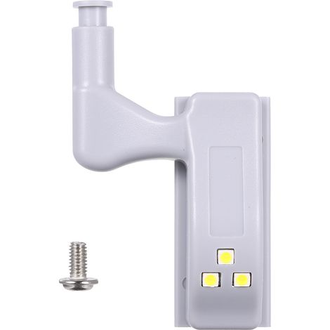 Lampe LED à capteur intégrée à la charnière pour placard de cuisine, armoire, penderie, blanc (1/2)