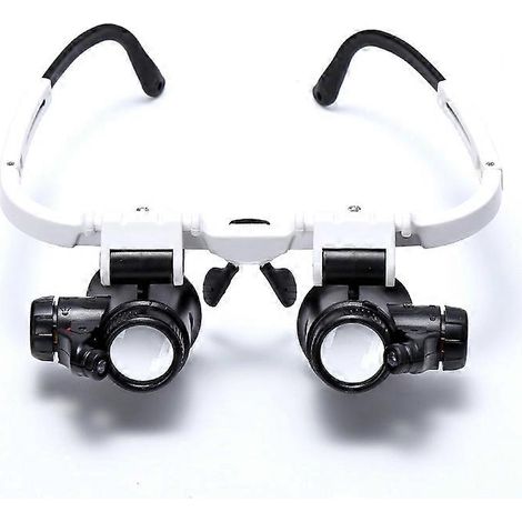 Lunette Loupe Double Œil 8x15x23x avec Éclairage LED pour Réparation et Travail de Précision (1/5)