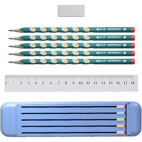 Trousse multifonctionnelle pour enfants, boîte de rangement pour crayons et fournitures scolaires-21.7X5.5X3CM-Blue