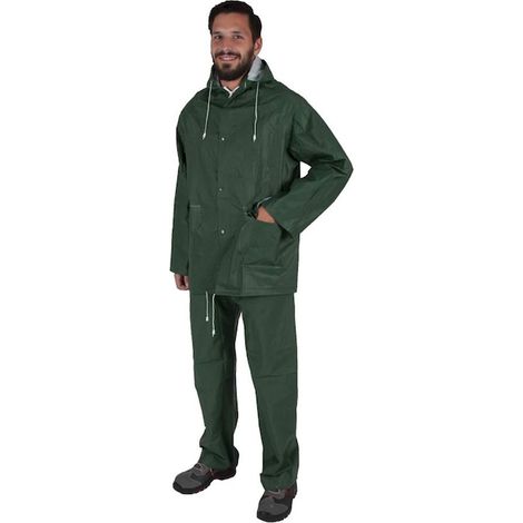Combinaison imperméable HUGO, couleur verte, taille XL (1/4)