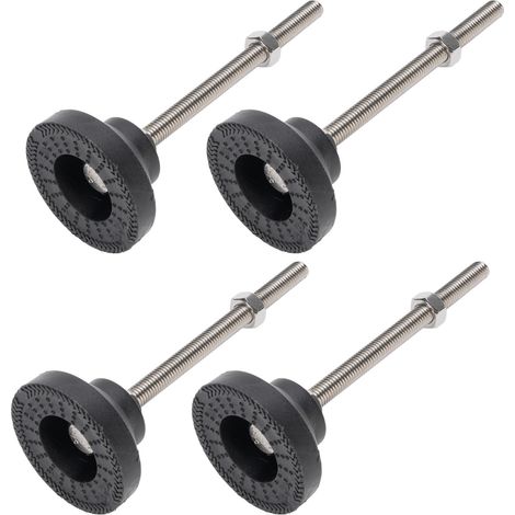 Lot de 4 pieds de nivellement M8 réglables, antidérapants, en caoutchouc, pour établi, meubles, tables, chaises, étagères, etc. (noir) (1/5)