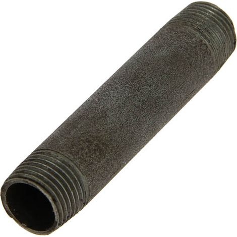 Virfollet – Raccord de robinetterie acier noir 100mm – Filetage conique mâle 1/2 – Pour installations étanches – Compatible avec filasse et pâte d'étanchéité
