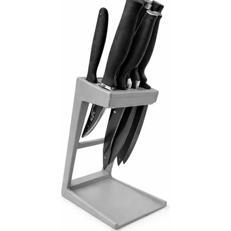 Soporte gris para cuchillos de cocina, organizador para 9 cuchillos para la encimera. (1/3)