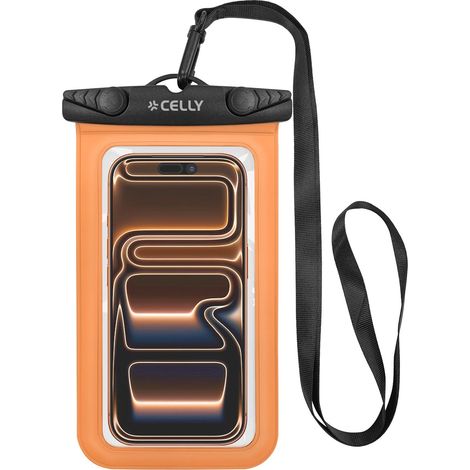 Waterproof Phone Pouch IPX8, Fits Up To 7-Inch, Orange (1/5)