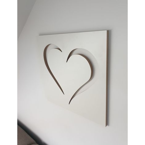 Grande cuore moderno in MDF bianco (1/5)