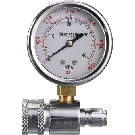 6000 PSI Kit de jauge de Nettoyeur Haute Pression 3/8" Raccord Rapide (1/5)