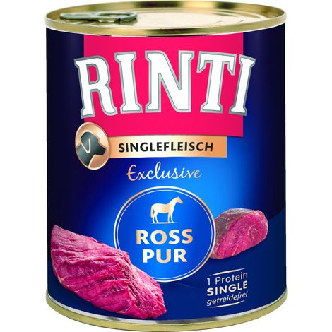Rinti Singlefleisch Exclusive Hundenassfutter Adult getreidefrei 800 g Ross Nassfutter Hunde