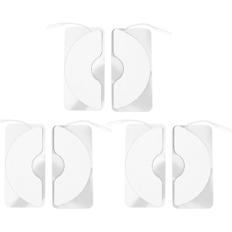 6 Pièces Électrodes Réutilisables pour Poitrine, Autocollantes Stimulateur Musculaire, Trous 2mm (1/5)