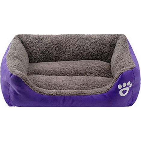 Canapé-lit lavable pour chien – Convient aux chats et aux chiens – Taille M : 58 x 45 x 14 cm – Violet (1/3)