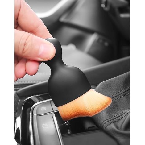 Ensemble de 3 brosses de nettoyage pour l'intérieur de votre voiture - Brosses à poussière multifonctionnelles avec capuchons de protection, brosses en fibres douces pour tableau de bord, ventilation  (1/3)