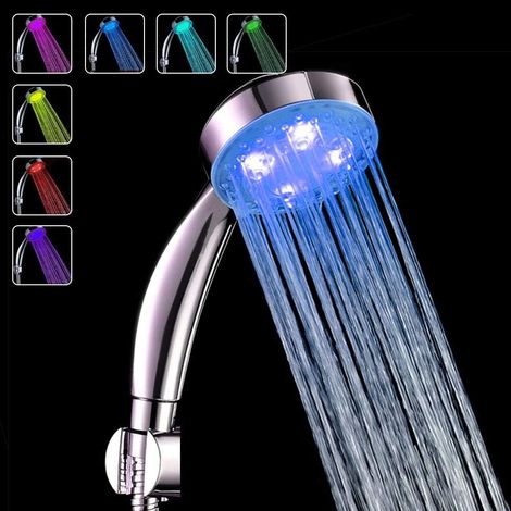 Pommeau de douche LED à couleurs changeantes, pommeau de douche à main LED 7 couleurs pour salle de bain, pommeau de douche LED haute pression à économie d'eau