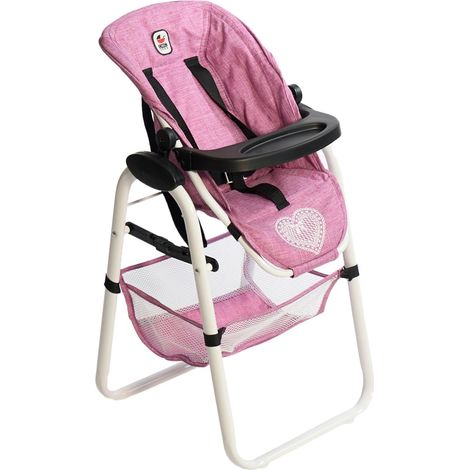 Chaise Haute pour poupée - Jeans Pink - Réglable (1/5)