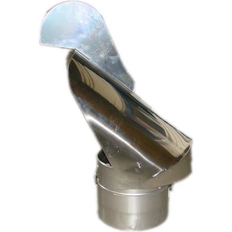 Chapeau de cheminée de 150 mm avec ailettes anti-refoulement pour l'extraction des fumées (1/2)