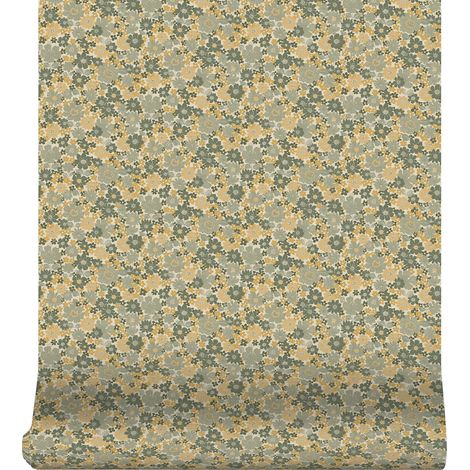 Superfresco Easy Vliestapete Blumen Ocker Grun 10mx52cm (1/5)