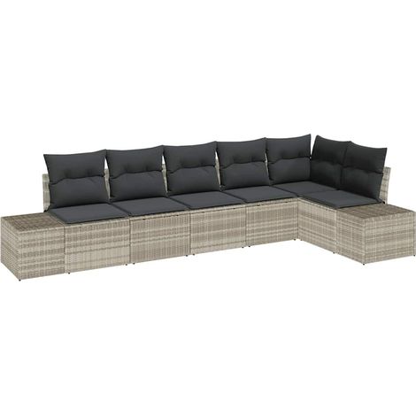 Maison Exclusive - Gartensofa-set mit Speicher 6 pcs Hellgrau Pol