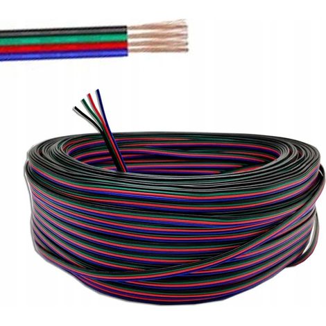 Cavo RGB AWG22 da 1 m, 4x0,35 mm, per strisce LED a 4 fili