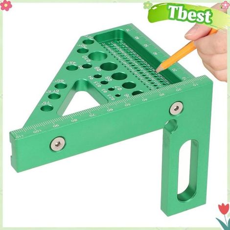 Tbest règle carrée multi-angle 3D Règle de Mesure Multi-angle 3D, échelle Métrique Robuste en Alliage D'aluminium bricolage outil (1/5)