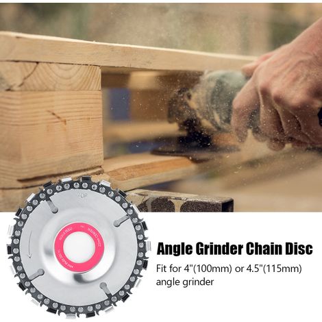 Disque chaîne sculpteur bois 100 mm, meule 22 dents pour meuleuse d'angle 100/115 mm, accessoire découpe bois 4 pouces (1/5)